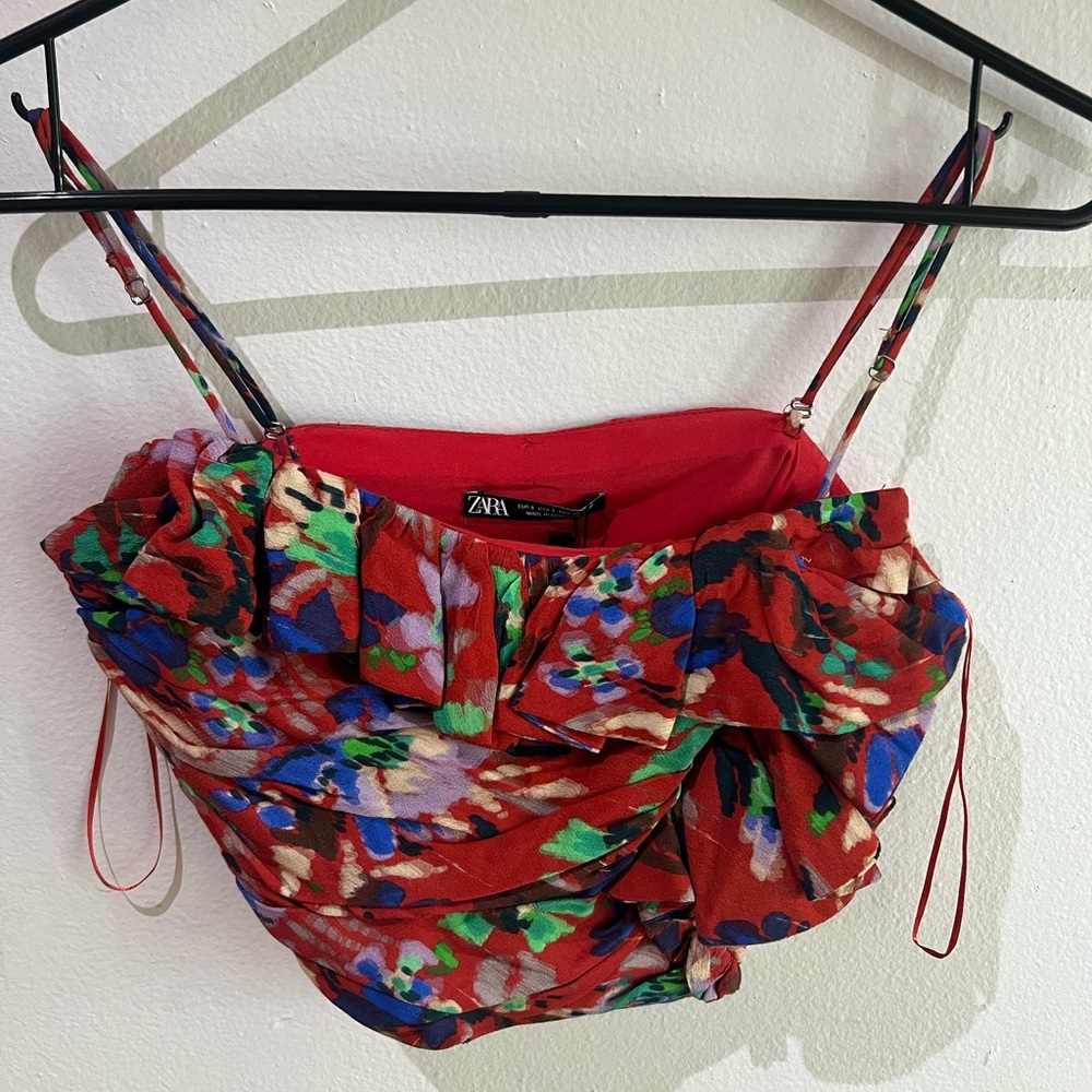 Zara red top